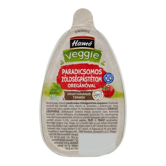 Hamé Veggie paradicsomos zöldségpástétom oregánóval 105g
