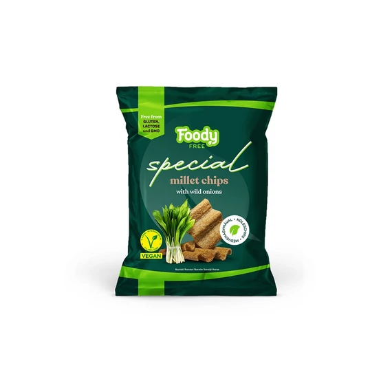 Foody Free gluténmentes köles chips medvehagymával 45g