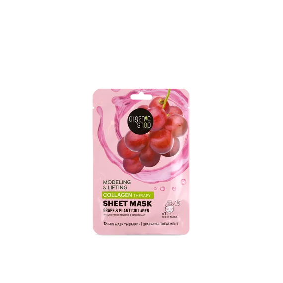 Organic Shop feszesítő fátyolmaszk szőlő+kollagén 25g