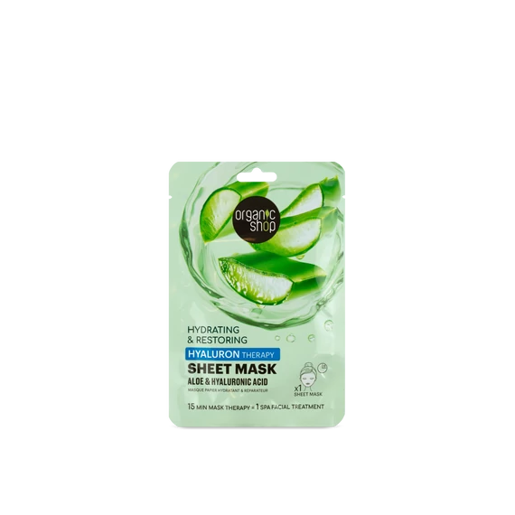 Organic Shop hidratáló fátyolmaszk aloe+hialuronsav 25g