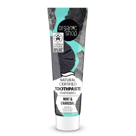 Organic Shop fehérítő fogkrém mentával&szénnel 100ml