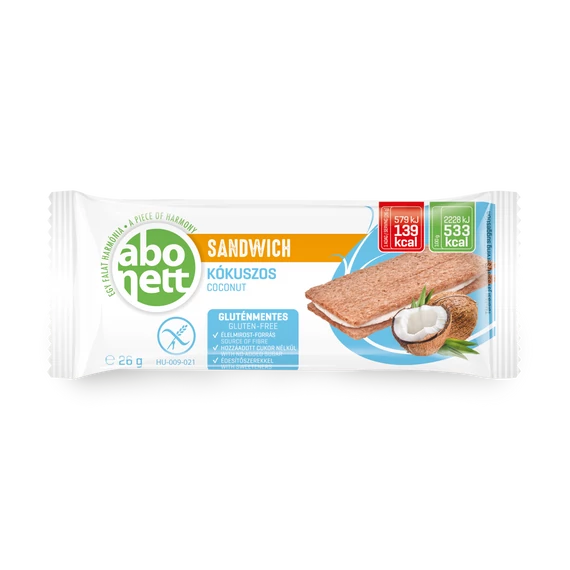 Abonett szendvics kókuszos 26g