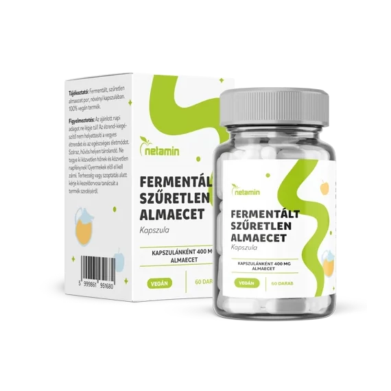 Netamin fermentált szűretlen almaecet kapszula 400mg 60x
