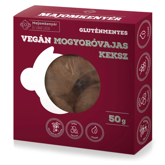 Majomkenyér vegán gm. mogyoróvajas keksz 50g