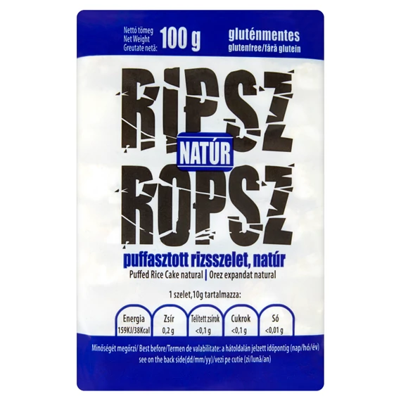 Ripsz Ropsz puffasztott rizsszelet natur 100g