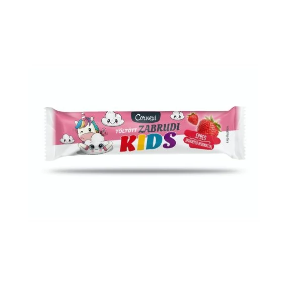 Cornexi KIDS zabrudi - epres- vaníliaízű töltött zabrúd,  joghurtos bev. 30g