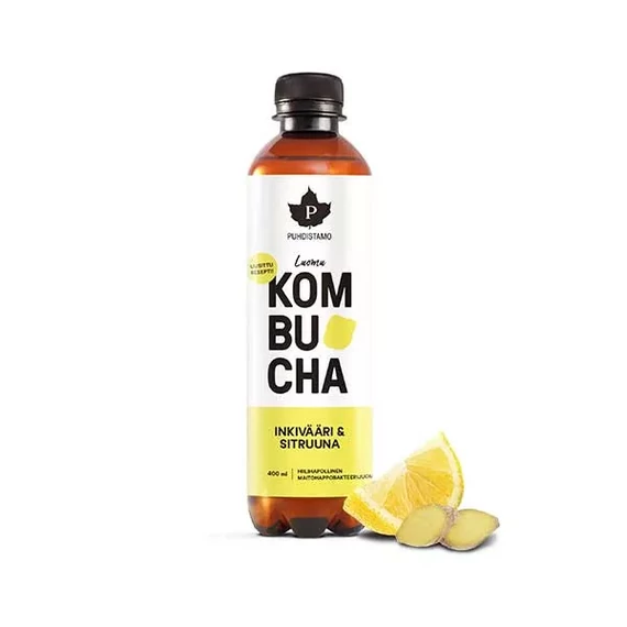 Puhdistamo Kombucha gyömbér-citrom bio ital 400ml