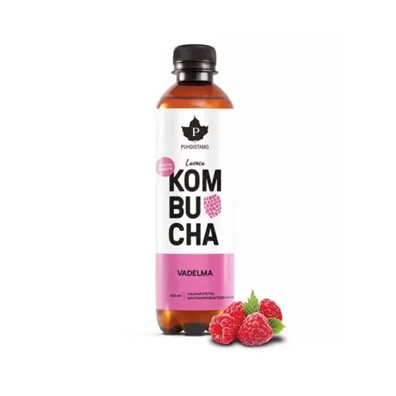 Puhdistamo Kombucha málna ízű bio ital 400ml