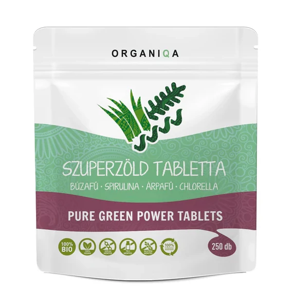 Organiqa bio szuperzöld tabletta 250x