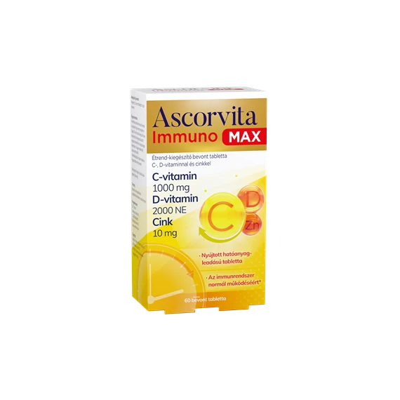 Ascorvita Immuno Max C,D-vitaminnal,cinkkel tabletta 60x