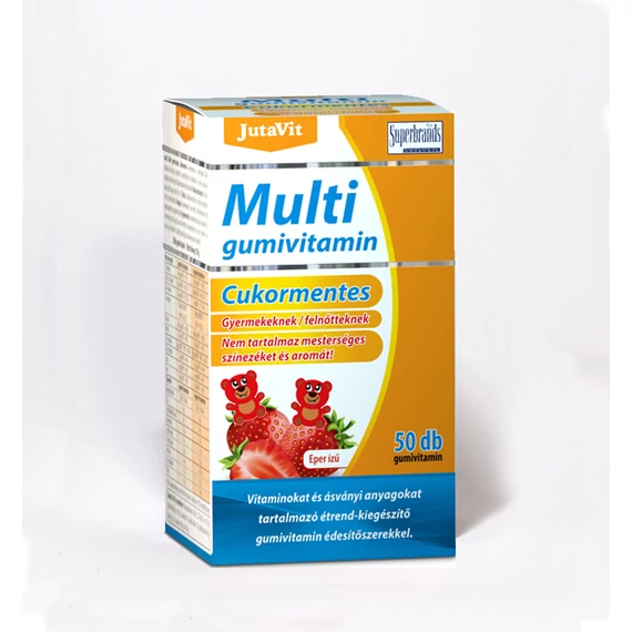 Jutavit Multi gumivitamin cukormentes eper ízű 50db