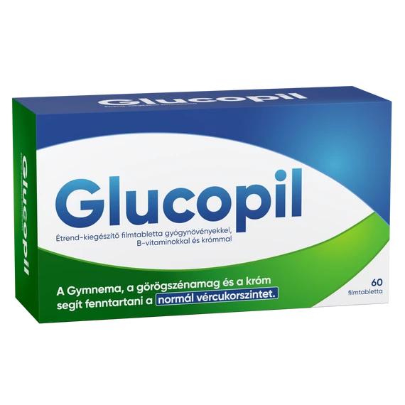 Glucopil Étrend-kiegészítő filmtabletta gyógynövényekkel B-vitaminokkal és krómmal 60x