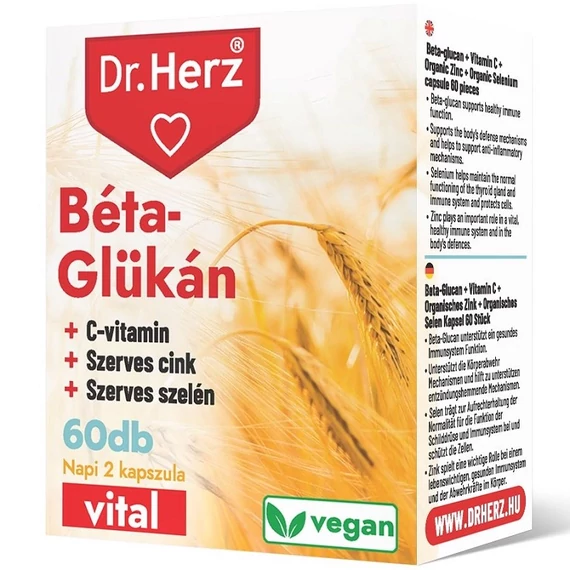 Dr Herz Béta glükán+szerves cink+szelén+c.vit.kapszula 60x