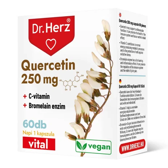 Dr Herz Quercetin 250 mg+C-vitamin+Bromelain enzim 60x