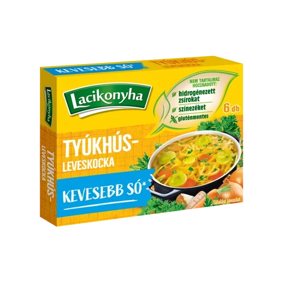 Lacikonyha tyúkhúsleves-kocka sócsökkentett 60g
