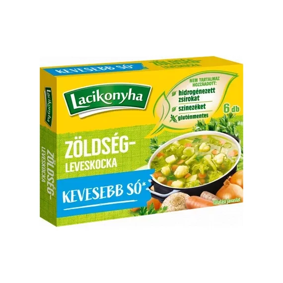 Lacikonyha Zöldségleves-kocka sócsökkentett 60g
